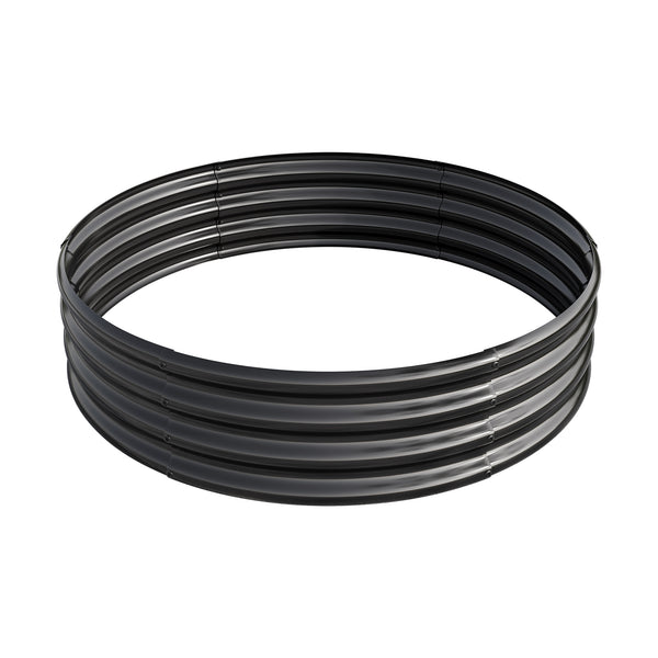 English Elm 47.24*11.4" Tall Round Raised Garden Bed Planter Box 110Gal Metal Raised Planter for Herbs Flowers Black W840116764