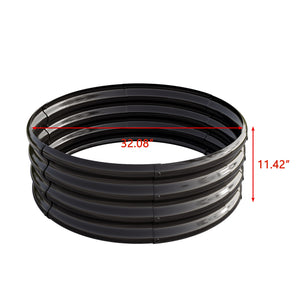 English Elm 32.08"*11.4" Galvanized Metal Raised Garden Bed Planter Box for Vegetables Flowers Herbs Durable Weatherproof Black W840116762