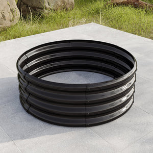 English Elm 32.08"*11.4" Galvanized Metal Raised Garden Bed Planter Box for Vegetables Flowers Herbs Durable Weatherproof Black W840116762