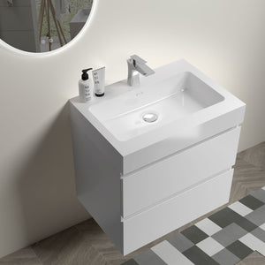 English Elm U005-Alice24-201-2Alice 24" White Floating Vanity With Integrated Sink, Modern Storage Solution For Bathrooms W1865S00178-GIGA