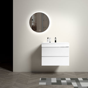 English Elm Alice 30" White Floating Bathroom Vanity With Large Storage & Seamless Sink - Modern Elegance Redefined W1865S00179