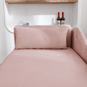 English Elm Navy Velvet Chaise Lounge with Hidden Storage Tufted Rolled Arm Nailhead Bedroom Chair Pink W1170105037