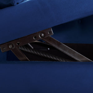 English Elm Navy Velvet Chaise Lounge with Hidden Storage Tufted Rolled Arm Nailhead Bedroom Chair Navy Blue W1170105033