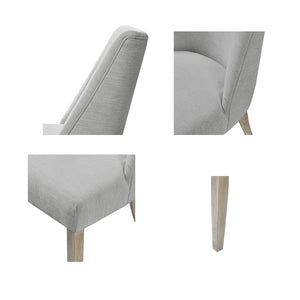 English Elm Upholstered Martha Stewart Winfield Dining Chairs Set of 2 — Farmhouse Reclaimed Wood Legs, 6" Cushion Comfort B035118592