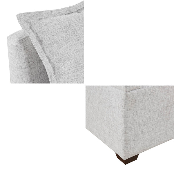 English Elm Modular Armless Chair Upholstered in Durable Fabric for Modern Sectional Seating, Versatile & Stylish Ivory 35 L x 35 W x 18.25 H B035118626