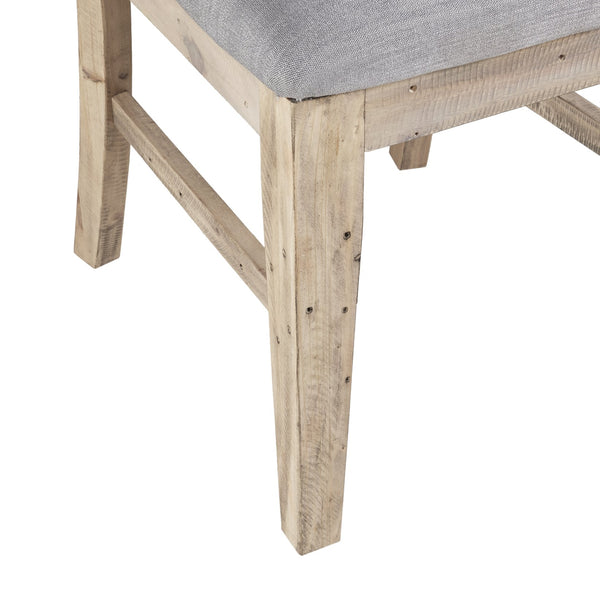 English Elm Sonoma 4-Piece Dining Set with Weathered Solid Wood, Bench & Upholstered Chairs for Rustic Charm B035S00048