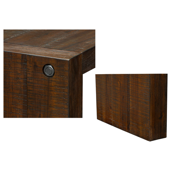 English Elm 54" Solid Wood Console Table 54W x 15D x 32H in Tobago Smoke Finish, Distressed Modern Entryway Statement B035118616