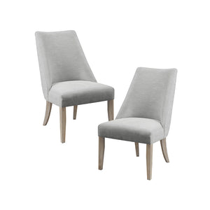 English Elm Upholstered Martha Stewart Winfield Dining Chairs Set of 2 — Farmhouse Reclaimed Wood Legs, 6" Cushion Comfort B035118592