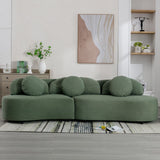 English Elm 103.9" Modern Living Room Sofa Lamb Velvet Upholstered Couch Furniture For Home Or Office, Green