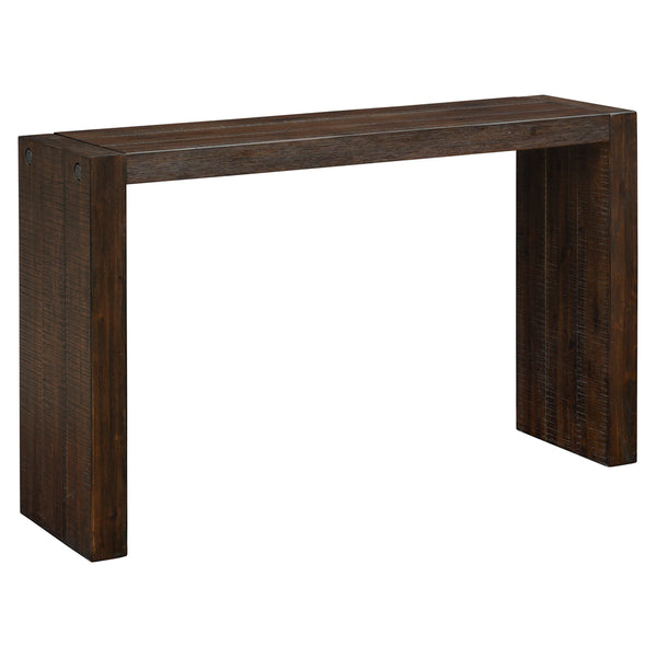English Elm 54" Solid Wood Console Table 54W x 15D x 32H in Tobago Smoke Finish, Distressed Modern Entryway Statement B035118616