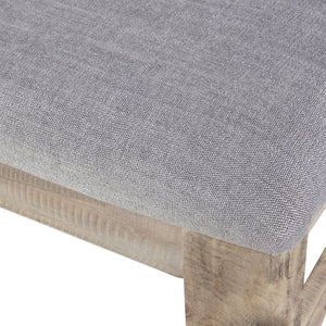 English Elm Sonoma 4-Piece Dining Set with Weathered Solid Wood, Bench & Upholstered Chairs for Rustic Charm B035S00048