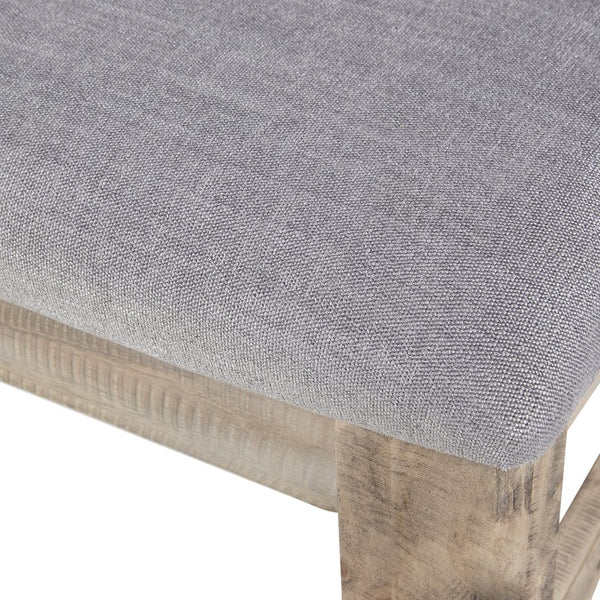 English Elm Sonoma 4-Piece Dining Set with Weathered Solid Wood, Bench & Upholstered Chairs for Rustic Charm B035S00048