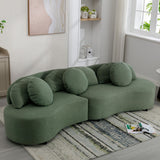 English Elm 103.9" Modern Living Room Sofa Lamb Velvet Upholstered Couch Furniture For Home Or Office, Green