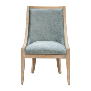 English Elm Upholstered Dining Chair from Martha Stewart Bedford Collection — Reclaimed Wheat Frame, Brass Nailhead Trim, Farmhouse Elegance and Comfort B035118591
