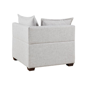 English Elm Modular Armless Chair Upholstered in Durable Fabric for Modern Sectional Seating, Versatile & Stylish Ivory 35 L x 35 W x 18.25 H B035118626