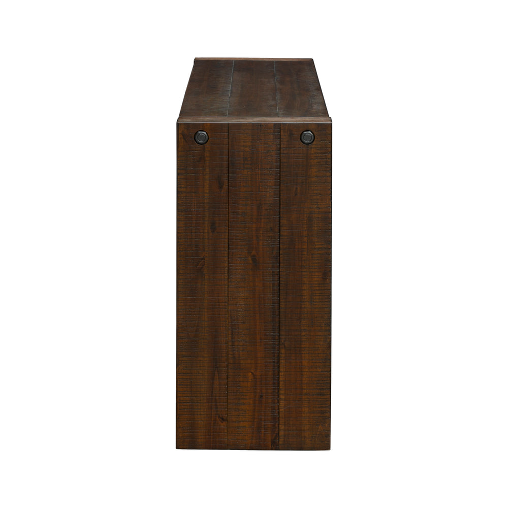 English Elm 54" Solid Wood Console Table 54W x 15D x 32H in Tobago Smoke Finish, Distressed Modern Entryway Statement B035118616