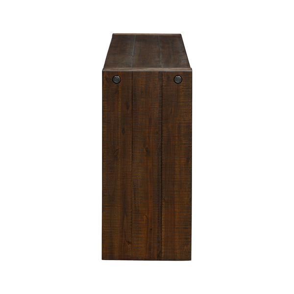 English Elm 54" Solid Wood Console Table 54W x 15D x 32H in Tobago Smoke Finish, Distressed Modern Entryway Statement B035118616