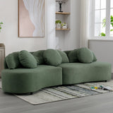 English Elm 103.9" Modern Living Room Sofa Lamb Velvet Upholstered Couch Furniture For Home Or Office, Green