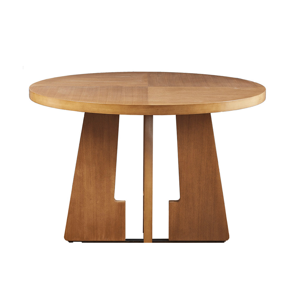 English Elm Kennedy 44" Round Dining Table with Pecan Wood Veneer Top, X-Base Design, Seats 4, Modern Appeal B035118595