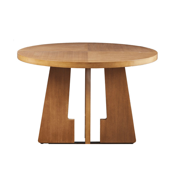 English Elm Kennedy 44" Round Dining Table with Pecan Wood Veneer Top, X-Base Design, Seats 4, Modern Appeal B035118595