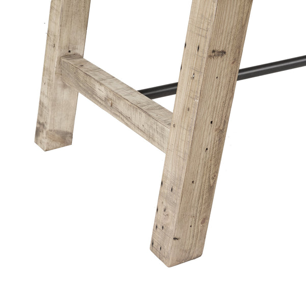 English Elm Sonoma 4-Piece Dining Set with Weathered Solid Wood, Bench & Upholstered Chairs for Rustic Charm B035S00048