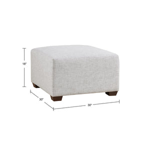 English Elm Modular Ottoman — Versatile 30"W x 30"D Plush Polyester Seat with Foam Cushion, Dark Espresso Legs, Spot Clean B035118627