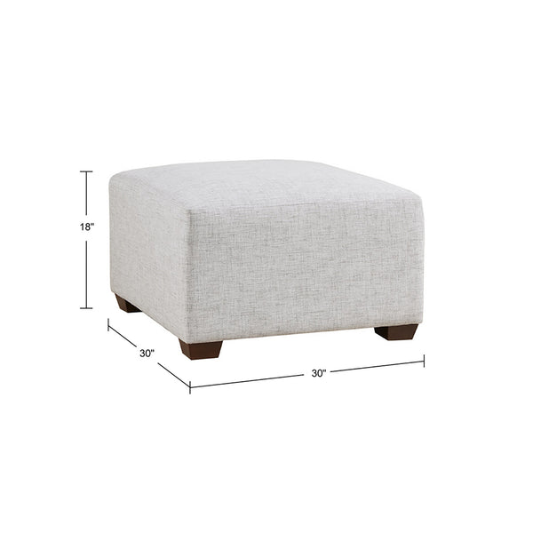 English Elm Modular Ottoman — Versatile 30"W x 30"D Plush Polyester Seat with Foam Cushion, Dark Espresso Legs, Spot Clean B035118627
