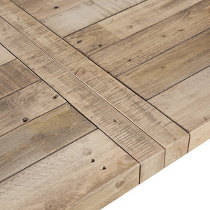 English Elm Sonoma 4-Piece Dining Set with Weathered Solid Wood, Bench & Upholstered Chairs for Rustic Charm B035S00048