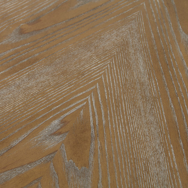 English Elm 46" Reclaimed Walnut Round Pedestal Dining Table 46" Dia. Farmhouse Diamond Veneer Top, Sturdy Polyresin Base, 30"H B035S00051