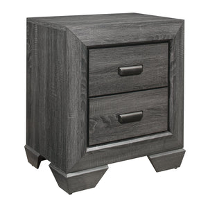 English Elm Gray Beechnut Nightstand with 2 Drawers, Embossed Faux-Wood Veneer, Cup Hardware, Rustic-Modern Charm B011118701
