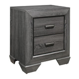 English Elm Gray Finish 1 Piece Nightstand Of 2X Drawers Wooden Bedroom Furniture Contemporary Design Rustic Aesthetic