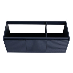 English Elm Soft Soft Close Doors Bathroom Vanity Floating 48" Wavy 3-Door Cabinet Storage Hidden Handles W999119849