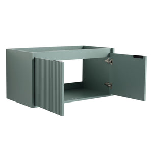 English Elm Soft Close Handleless 36 Inch Bathroom Vanity Cabinet for Compact Modern Spaces W999118678