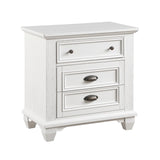 English Elm White Finish Two Drawers Nightstand 1 Piece Traditional Framing Wooden Bedroom Furniture