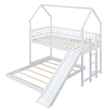 Twin over Full House Bunk Bed with Slide