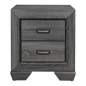 English Elm Gray Beechnut Nightstand with 2 Drawers, Embossed Faux-Wood Veneer, Cup Hardware, Rustic-Modern Charm B011118701