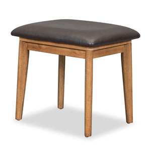 English Elm 43.3" Classic Wood Makeup Vanity with Flip Mirror & Padded Stool, 3 Drawers, Spacious Storage, Brown N704P165645