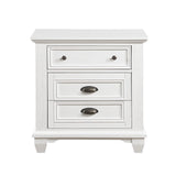 English Elm White Finish Two Drawers Nightstand 1 Piece Traditional Framing Wooden Bedroom Furniture