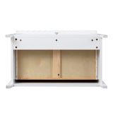 Hearth and Haven Solid Wood Spray-Painted Drawer Dresser Bar, Buffet Tableware Cabinet Lockers Buffet Server Console Table Lockers, Retro Round Handle, Applicable To The Dining Room, Living Room, Kitchen Corridor, White W679103301