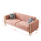 English Elm Modern Velvet Sofa 85.04 Inch For Living Room Blush Pink Color