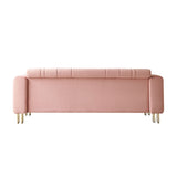 English Elm Modern Velvet Sofa 85.04 Inch For Living Room Blush Pink Color