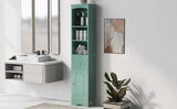 English Elm Tall Bathroom Cabinet, Freestanding Storage Cabinet With Drawer, Mdf Board, Adjustable Shelf, Green