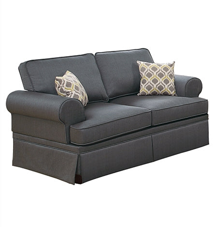 English Elm 2-PCS Charcoal Gray Sofa Set — Plush Fabric Upholstery, Solid Wood Frame, Loveseat 66" & Sofa 89" B089S00105