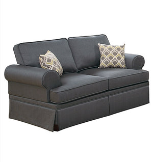 English Elm 2-PCS Charcoal Gray Sofa Set — Plush Fabric Upholstery, Solid Wood Frame, Loveseat 66" & Sofa 89" B089S00105