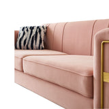 English Elm Modern Velvet Sofa 85.04 Inch For Living Room Blush Pink Color