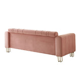 English Elm Modern Velvet Sofa 85.04 Inch For Living Room Blush Pink Color