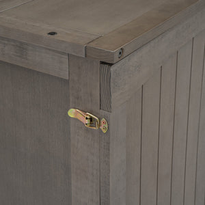 English Elm Queen Murphy Bed with Built-In USB Charging, Antique Gray Wall Bed with Drawer Storage, Space-Saving Retreat GX000337AAE