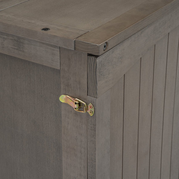 English Elm Queen Murphy Bed with Built-In USB Charging, Antique Gray Wall Bed with Drawer Storage, Space-Saving Retreat GX000337AAE