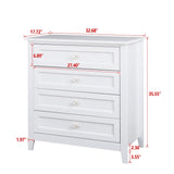 Hearth and Haven Solid Wood Spray-Painted Drawer Dresser Bar, Buffet Tableware Cabinet Lockers Buffet Server Console Table Lockers, Retro Round Handle, Applicable To The Dining Room, Living Room, Kitchen Corridor, White W679103301