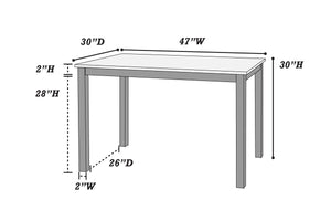 English Elm Dark Walnut 5pc Dining Set with Beige Burlap Cushions, Rubberwood Veneer, Compact Table-Chairs Combo B011119000